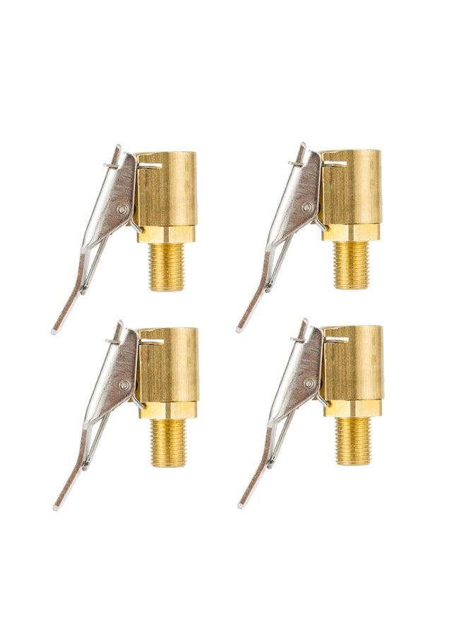 4pcs Car Tire Air Chuck Brass Open End Valves Air Pump Clips Tire Valve for Car Pump - Image 1